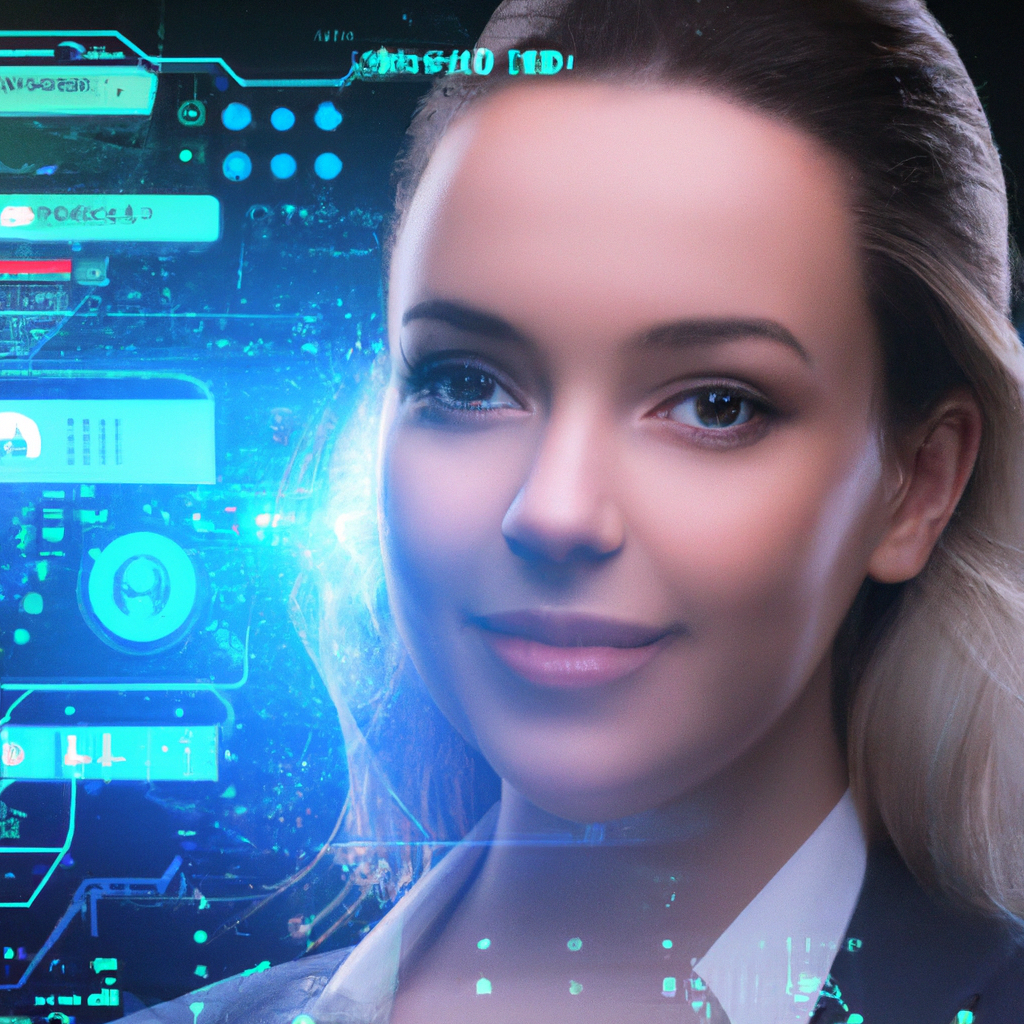 pretty female Virtual agent powered by AI1